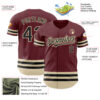 Custom Burgundy Black-Cream Line Authentic Baseball Jersey