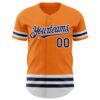 Custom Bay Orange Navy-White Line Authentic Baseball Jersey