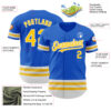 Custom Thunder Blue Yellow-White Line Authentic Baseball Jersey