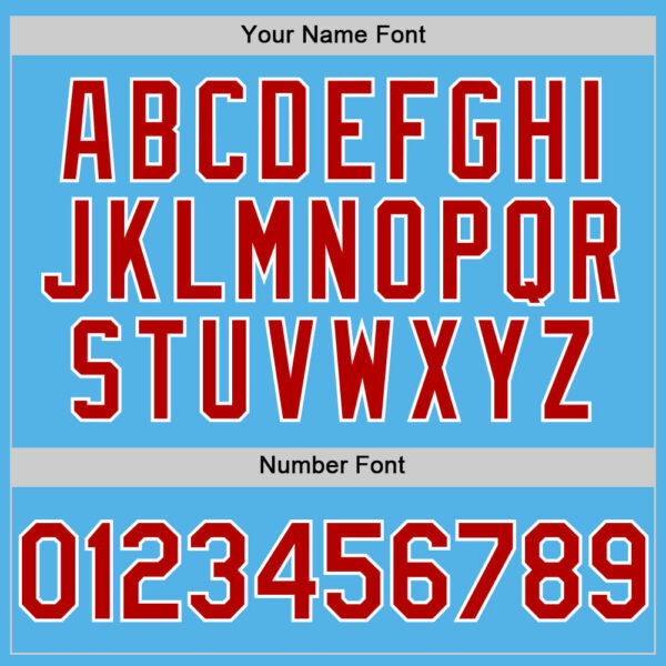 Custom Sky Blue Red-White Line Authentic Baseball Jersey