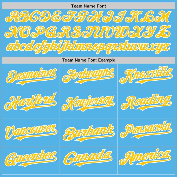 Custom Sky Blue Yellow-White Line Authentic Baseball Jersey