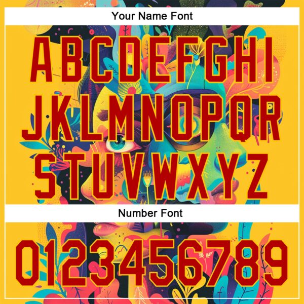 Custom Black Red-Yellow 3D Pattern Design Abstract Painting Authentic Baseball Jersey