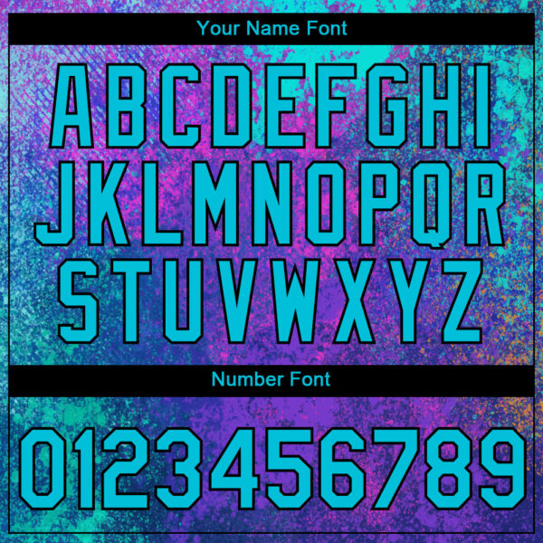 Custom Purple Lakes Blue-Black 3D Pattern Design Holi Festival Color Powder Performance T-Shirt