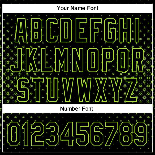 Custom Black Neon Green 3D Pattern Design Geometric Stars Authentic Baseball Jersey