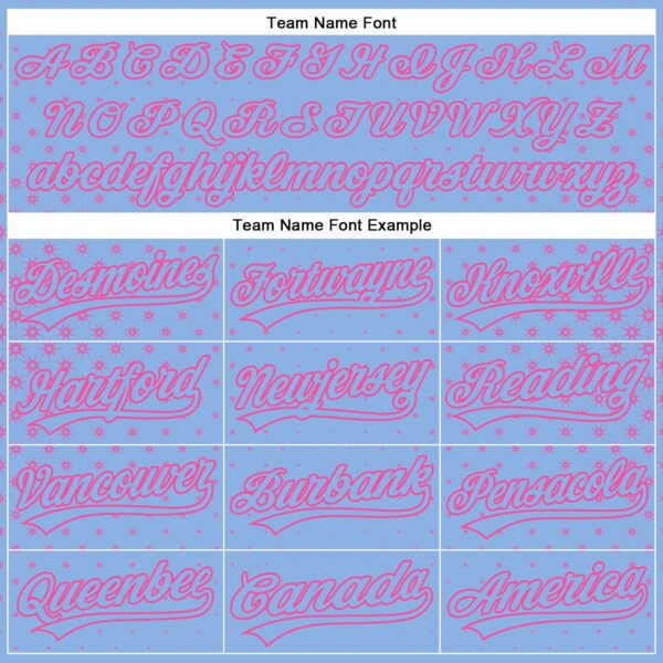 Custom Light Blue Pink 3D Pattern Design Geometric Stars Authentic Baseball Jersey