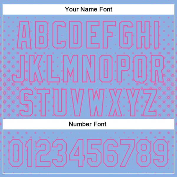 Custom Light Blue Pink 3D Pattern Design Geometric Stars Authentic Baseball Jersey