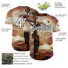 Custom Brown White-Black 3D Pattern Design Religion Cross Jesus Christ Good Friday Authentic Baseball Jersey