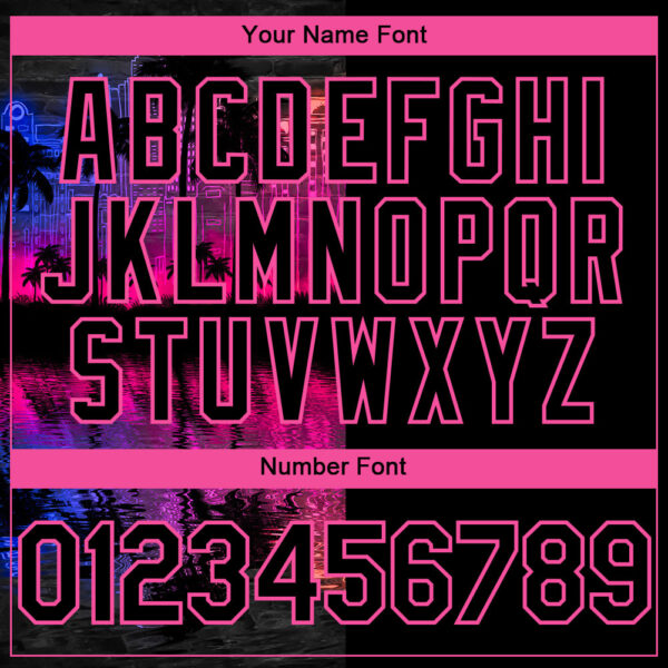 Custom Black Pink 3D Pattern Design Hawaii Palm Trees Authentic Baseball Jersey