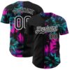 Custom Pink Black-White 3D Pattern Design Beach Hawaii Palm Trees Authentic Baseball Jersey