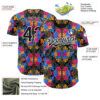 Custom Black White 3D Pattern Design Tropical Flower And Hawaii Palm Leaves Authentic Baseball Jersey