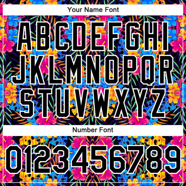 Custom Black White 3D Pattern Design Tropical Flower And Hawaii Palm Leaves Authentic Baseball Jersey