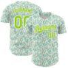 Custom White Neon Green 3D Pattern Design Cactus Festival Authentic Baseball Jersey