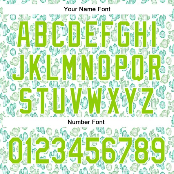 Custom White Neon Green 3D Pattern Design Cactus Festival Authentic Baseball Jersey