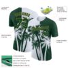 Custom Green Old Gold-White 3D Pattern Design Hawaii Coconut Trees Performance T-Shirt