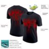 Custom Black Red 3D Pattern Design Dripping Splatter Art Performance T-Shirt