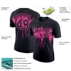 Custom Black Pink 3D Pattern Design Dripping Splatter Art Performance T-Shirt