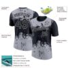 Custom Black Gray 3D Pattern Design Dripping Splatter Art Performance T-Shirt