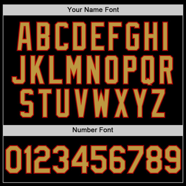 Custom Black Old Gold-Red 3D Pattern Design Gradient Style Twinkle Star Authentic Baseball Jersey