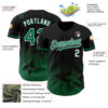 Custom Black Kelly Green-White 3D Pattern Design Gradient Style Twinkle Star Authentic Baseball Jersey