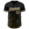 Custom Black Olive-Cream 3D Pattern Design Gradient Style Twinkle Star Authentic Baseball Jersey
