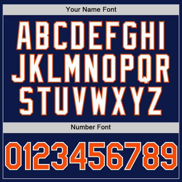 Custom Navy Orange-White 3D Pattern Design Gradient Style Twinkle Star Authentic Baseball Jersey