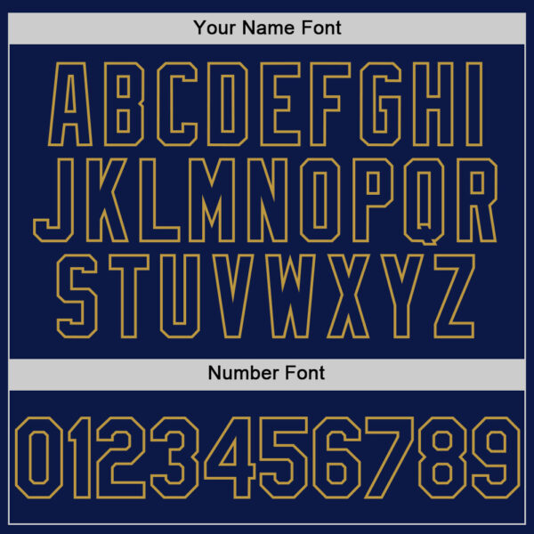 Custom Navy Old Gold 3D Pattern Design Gradient Style Twinkle Star Authentic Baseball Jersey