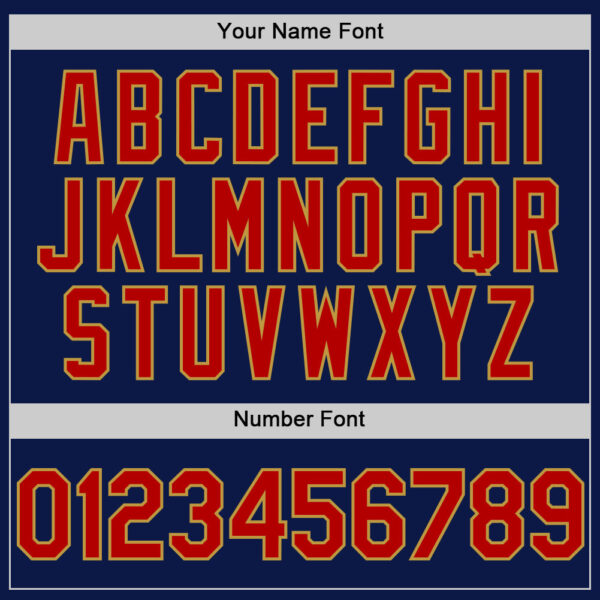 Custom Navy Red-Old Gold 3D Pattern Design Gradient Style Twinkle Star Authentic Baseball Jersey