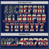 Custom Navy Vintage USA Flag-Cream 3D Pattern Design Gradient Style Twinkle Star Authentic Baseball Jersey