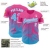 Custom Pink Sky Blue-White 3D Pattern Design Gradient Style Twinkle Star Authentic Baseball Jersey