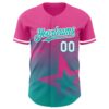 Custom Pink Aqua-White 3D Pattern Design Gradient Style Twinkle Star Authentic Baseball Jersey