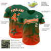 Custom Kelly Green Orange-White 3D Pattern Design Gradient Style Twinkle Star Authentic Baseball Jersey