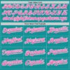 Custom Teal Pink-White 3D Pattern Design Gradient Style Twinkle Star Authentic Baseball Jersey