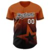 Custom Texas Orange Black-White 3D Pattern Design Gradient Style Twinkle Star Authentic Baseball Jersey