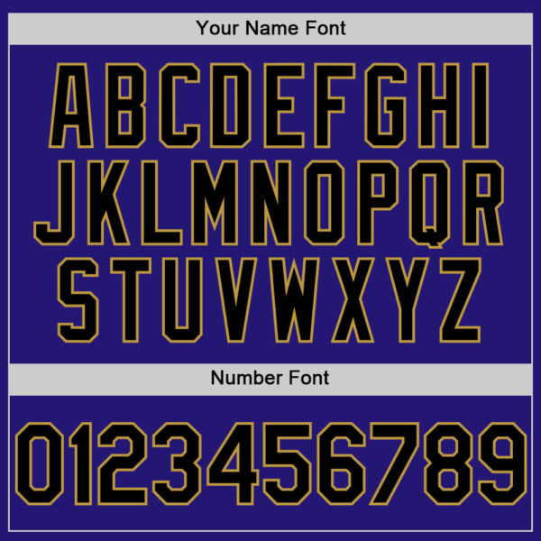 Custom Dark Purple Black-Old Gold 3D Pattern Design Gradient Style Twinkle Star Authentic Baseball Jersey