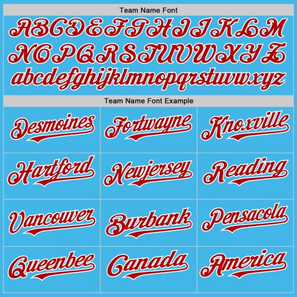 Custom Sky Blue Red-White 3D Pattern Design Gradient Style Twinkle Star Authentic Baseball Jersey