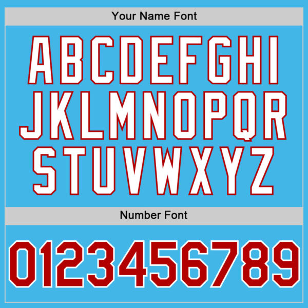 Custom Sky Blue Red-White 3D Pattern Design Gradient Style Twinkle Star Authentic Baseball Jersey