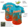 Custom Lakes Blue Orange-White 3D Pattern Design Gradient Style Twinkle Star Authentic Baseball Jersey