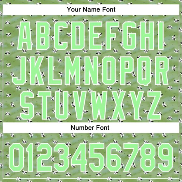 Custom Green Pea Green-White 3D Pattern Design Animal Cow Authentic Baseball Jersey