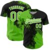Custom Aurora Green Black-White 3D Pattern Design Abstract Brush Stroke Authentic Baseball Jersey