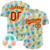 Custom Green Red-Yellow 3D Pattern Design Fruit Pineapple Authentic Baseball Jersey