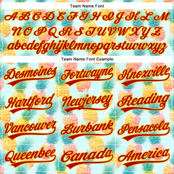 Custom Green Red-Yellow 3D Pattern Design Fruit Pineapple Authentic Baseball Jersey