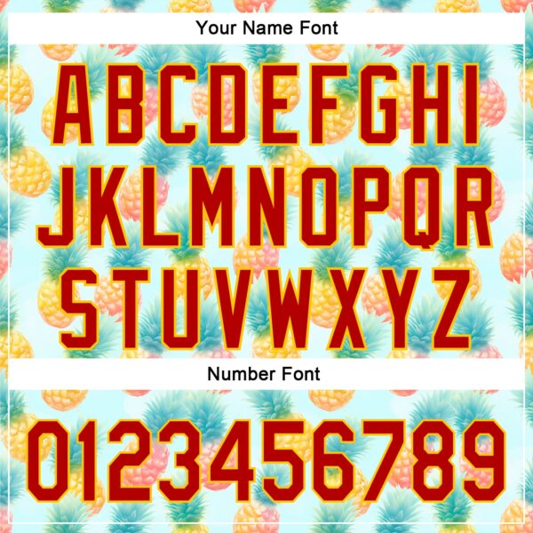 Custom Green Red-Yellow 3D Pattern Design Fruit Pineapple Authentic Baseball Jersey