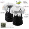Custom White Black 3D Pattern Design Animal Wolf Authentic Baseball Jersey