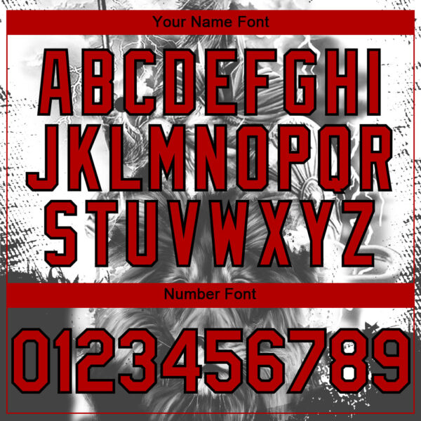 Custom White Red-Black 3D Pattern Design Animal Lion Authentic Baseball Jersey