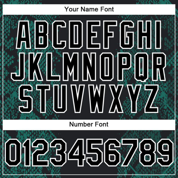 Custom Black Midnight Green-White 3D Pattern Design Animal Snake Authentic Baseball Jersey