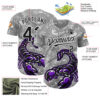 Custom Gray Black-White 3D Pattern Design Animal Scorpion Authentic Baseball Jersey