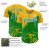 Custom Yellow Kelly Green-White 3D Pattern Design Animal Eagle Authentic Baseball Jersey