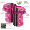 Custom Pink Black 3D Pattern Design Tropical Palm Leaves And Famingo Authentic Baseball Jersey