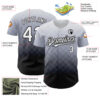 Custom Gray White-Black 3D Pattern Design Gradient Square Shape Authentic Baseball Jersey