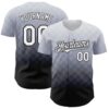 Custom Gray White-Black 3D Pattern Design Gradient Square Shape Authentic Baseball Jersey